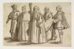 Free download A Doge of Venice with a Cardinal, a Councillor and Servants Bearing the Train free photo or picture to be edited with GIMP online image editor