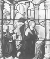 Free download A donor and his sons protected by his patron, a bishop free photo or picture to be edited with GIMP online image editor