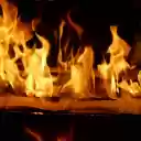 A fire is burning in a box with a book  screen for extension Chrome web store in OffiDocs Chromium