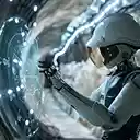 A futuristic scene with high tech robots  screen for extension Chrome web store in OffiDocs Chromium