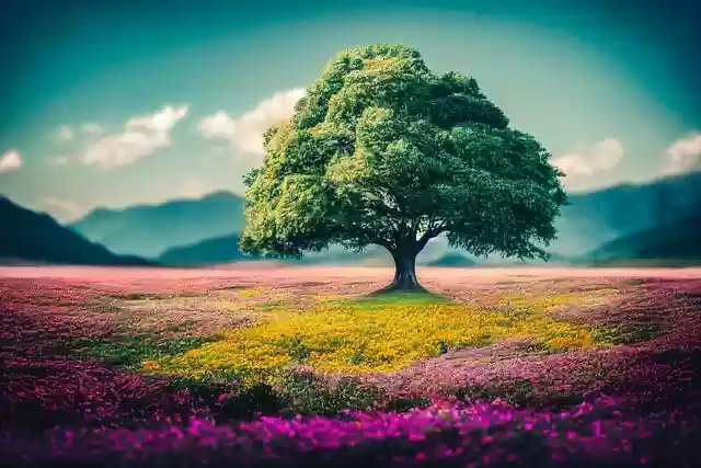 Free download ai generated tree meadow flowers free picture to be edited with GIMP free online image editor