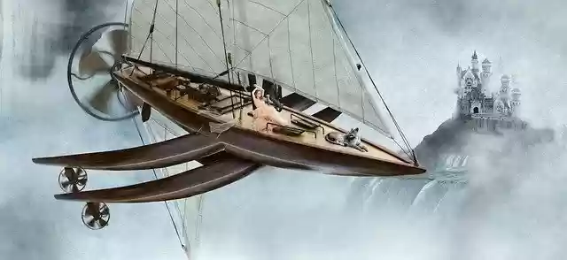 Free download Airship Floating Islands Sails -  free illustration to be edited with GIMP free online image editor