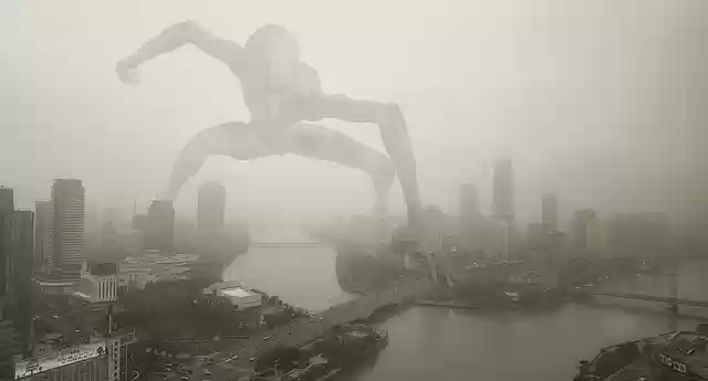 Free download alien fog city giant alien giant free picture to be edited with GIMP free online image editor