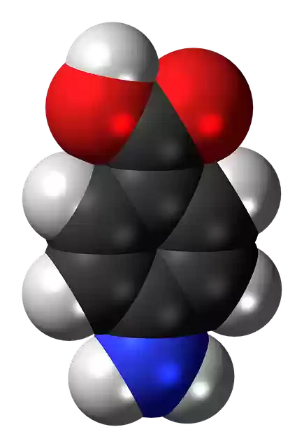 Free download Aminobenzoic Acid Molecule -  free illustration to be edited with GIMP free online image editor