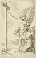 Free download An Angel Indicates a Cross to a Man Kneeling free photo or picture to be edited with GIMP online image editor