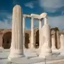 Ancient Roman Ruins in Side, Antalya under Blue Sky  screen for extension Chrome web store in OffiDocs Chromium