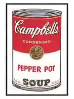 Free download Andy Warhols Painting of Campbells Pepper Pot Soup free photo or picture to be edited with GIMP online image editor