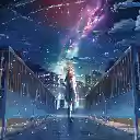 Anime Girl Starry Night Sky Snowking Milky Way Scenery Anime Theme  screen for extension Chrome web store in OffiDocs Chromium