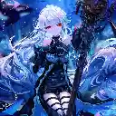Anime Girl Sword Underwater Skadi Arknights Anime Theme  screen for extension Chrome web store in OffiDocs Chromium