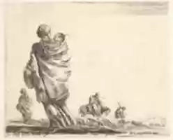 Free download A Poor Woman Enveloped in Her Shawl Carrying Her Child, from Diversi capricci free photo or picture to be edited with GIMP online image editor