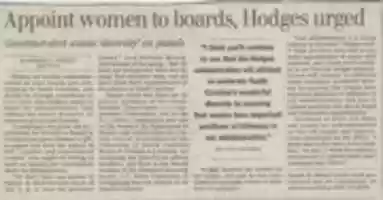 Free download Appoint women to boards Hodges urged _ Newspaper clippings free photo or picture to be edited with GIMP online image editor