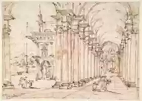 Free download Architectural Capriccio: Vaulted Colonnade of a Palace free photo or picture to be edited with GIMP online image editor