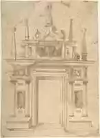 Free download Architectural Design for a Portal with Obelisks and a Putto on the Top free photo or picture to be edited with GIMP online image editor