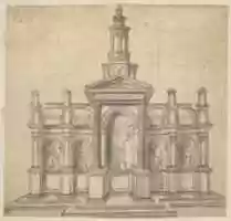 Free download Architecturally-Shaped Tabernacle with a Saint and Four Putti free photo or picture to be edited with GIMP online image editor