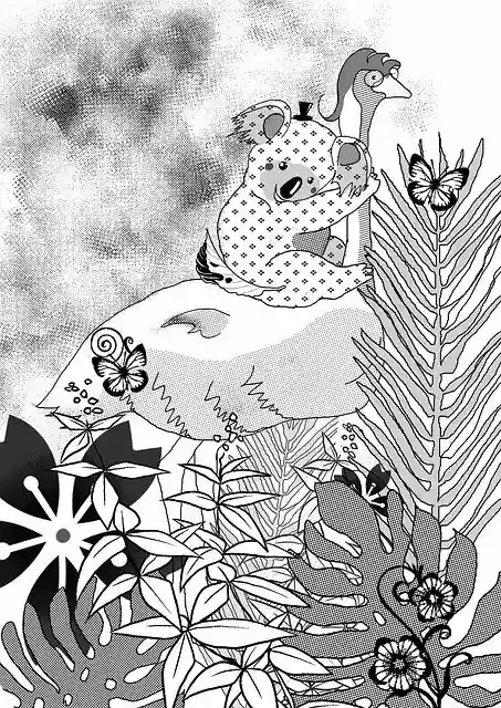 Free download Art Blackandwhite Koala -  free illustration to be edited with GIMP free online image editor