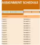Free download Assigment Schedule Template DOC, XLS or PPT template free to be edited with LibreOffice online or OpenOffice Desktop online