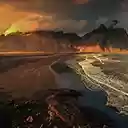 A stunning aerial view captures a serene seashore at sunset  screen for extension Chrome web store in OffiDocs Chromium