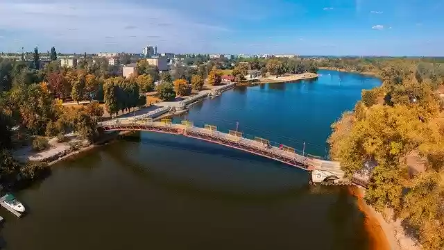 Free download Autumn River Bridge -  free photo or picture to be edited with GIMP online image editor