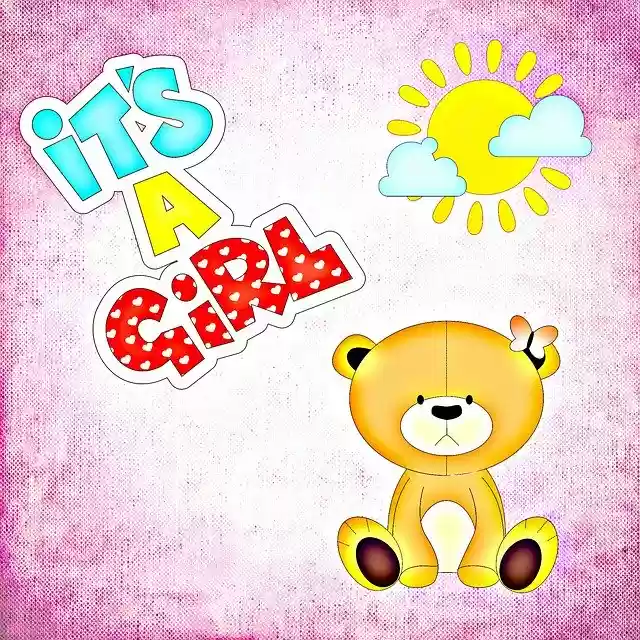 Free download Baby Birth Girl Greeting -  free illustration to be edited with GIMP free online image editor