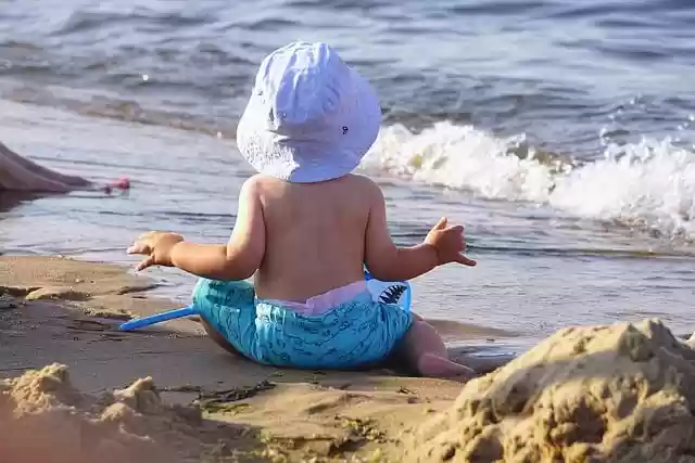 Free download baby childhood beach shore sand free picture to be edited with GIMP free online image editor