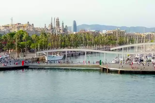 Free download barcelona port bridge city urban free picture to be edited with GIMP free online image editor