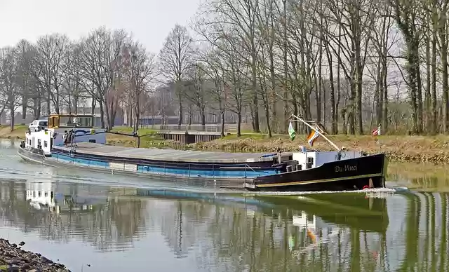 Free download barge motor ship dortmund ems canal free picture to be edited with GIMP free online image editor