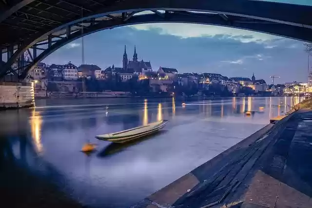 Unduh gratis templat foto gratis Basel River Rhine untuk diedit dengan editor gambar online GIMP
