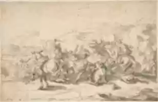 Free download Battle Scene:  a Cavalry Engagement free photo or picture to be edited with GIMP online image editor