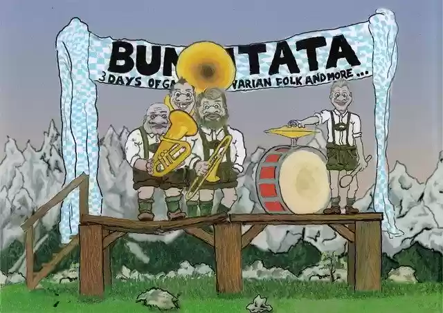 Free download Bavaria Folk Music Tuba -  free illustration to be edited with GIMP free online image editor