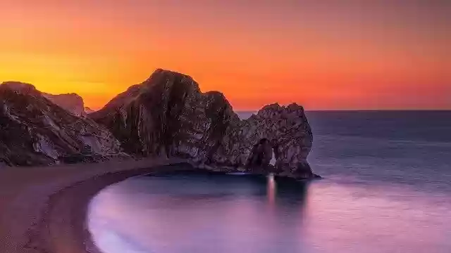 Free download beach cliff sunset sea ocean free picture to be edited with GIMP free online image editor
