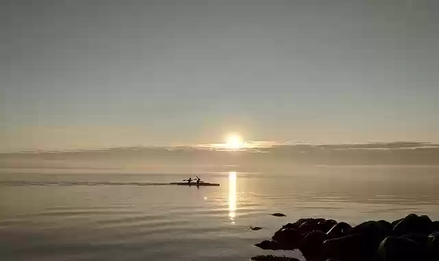 Free download Beach Kayak Sunrise -  free photo or picture to be edited with GIMP online image editor