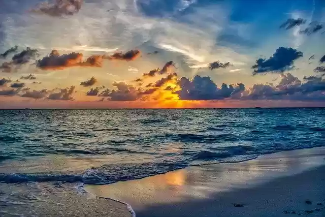 Free download beach ocean sunset landscape free picture to be edited with GIMP free online image editor