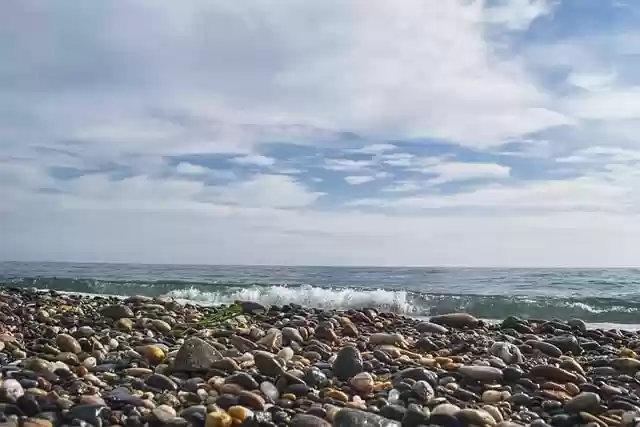Free download beach stones sea waves clouds free picture to be edited with GIMP free online image editor