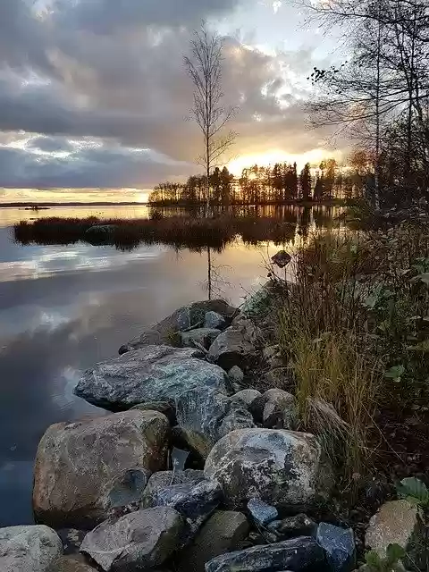 Free download Beautiful Lake Sunset -  free photo or picture to be edited with GIMP online image editor