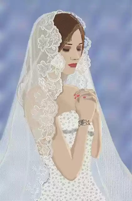 Free download Beautiful Woman Wedding Veil -  free illustration to be edited with GIMP free online image editor