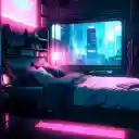 Bedroom Neon Futuristic City Live Wallpaper  screen for extension Chrome web store in OffiDocs Chromium