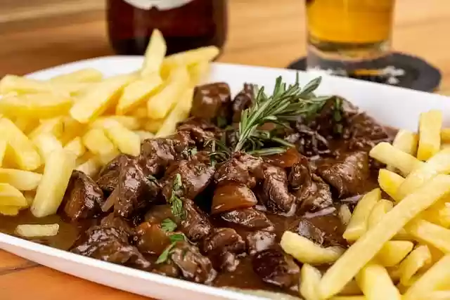 Free download beef steak filet fries meal free picture to be edited with GIMP free online image editor