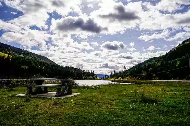 Free download Bench Lake Sky -  free photo or picture to be edited with GIMP online image editor