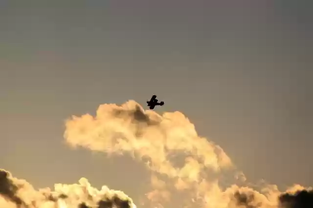 Free download biplane flying silhouette air show free picture to be edited with GIMP free online image editor