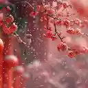 Bird on a Snowy Peach Blossom Branch  screen for extension Chrome web store in OffiDocs Chromium