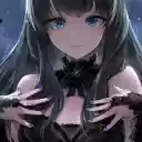 Black Hair Blue Eyes Girl Moon  screen for extension Chrome web store in OffiDocs Chromium