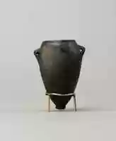 Free download Black polish ware jar with lugs free photo or picture to be edited with GIMP online image editor