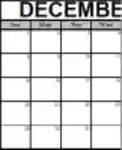 Download gratuito Calendario vuoto dicembre 2019 modello DOC, XLS o PPT gratuito da modificare con LibreOffice online o OpenOffice Desktop online