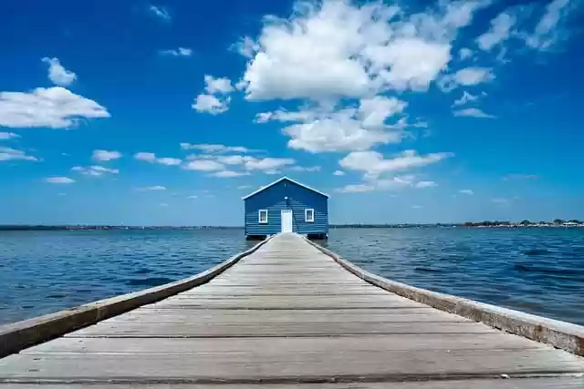 Free download blue boat house jetty free picture to be edited with GIMP free online image editor
