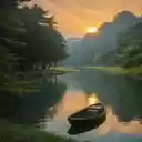 Boats floating on the lake Wallpaper  screen for extension Chrome web store in OffiDocs Chromium