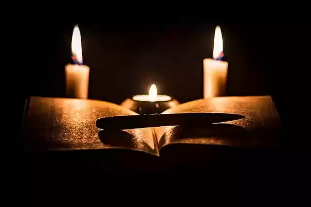 Free download book candles pen night bookmark free picture to be edited with GIMP free online image editor