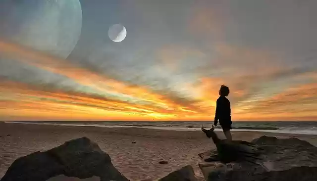 Free download boy dragon beach planet moon free picture to be edited with GIMP free online image editor