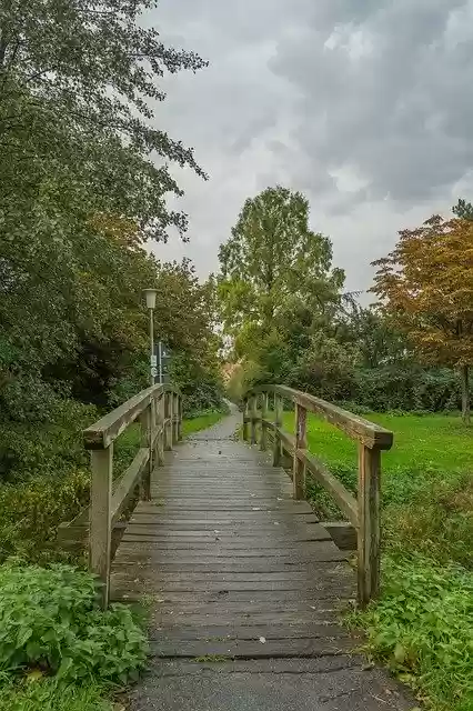Free download Bridge Away Autumn Wooden -  free photo or picture to be edited with GIMP online image editor