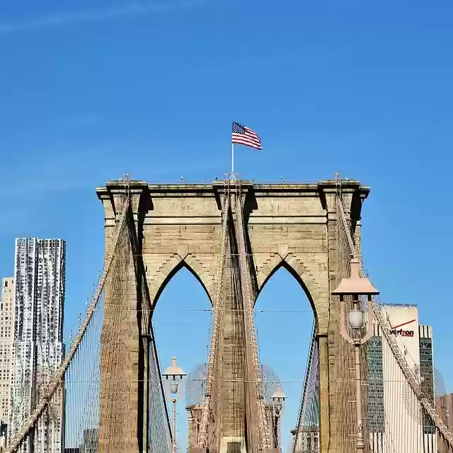 Free download Bridge Brooklyn Flag -  free photo or picture to be edited with GIMP online image editor
