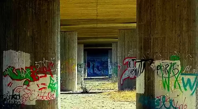 Free download Bridge Piers Underpass Graffiti -  free photo or picture to be edited with GIMP online image editor